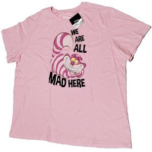 3X Disney Cheshire Cat We Are All Mad Here Alice in Wonderland Graphic T